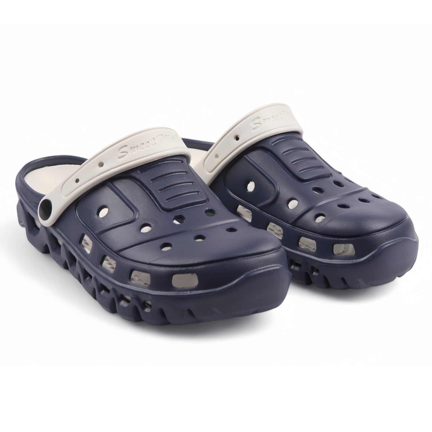 Stylish two-tone clogs