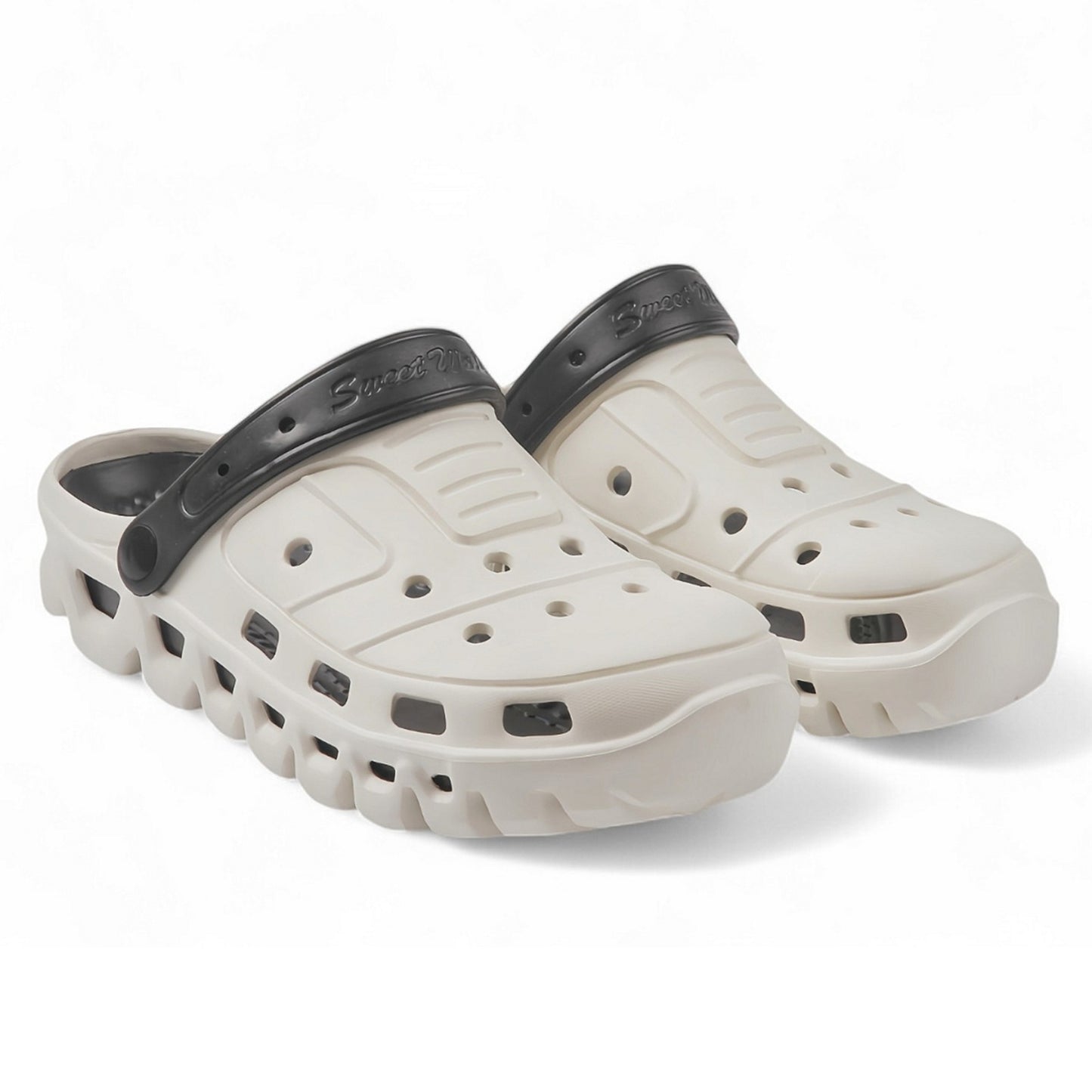 Stylish two-tone clogs