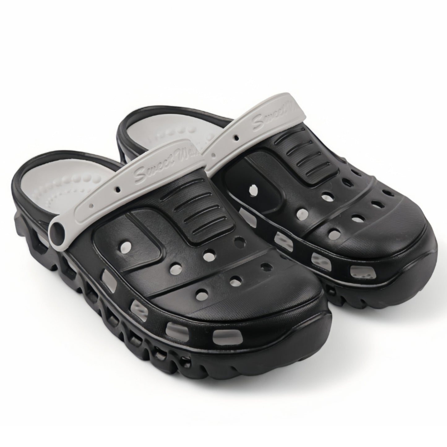 Stylish two-tone clogs